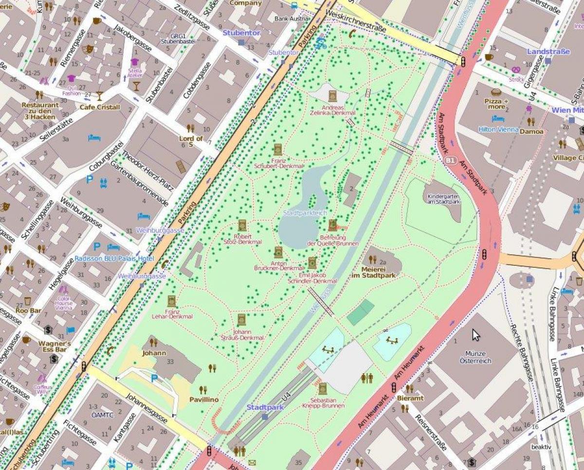 Mapa stadtpark Vienako