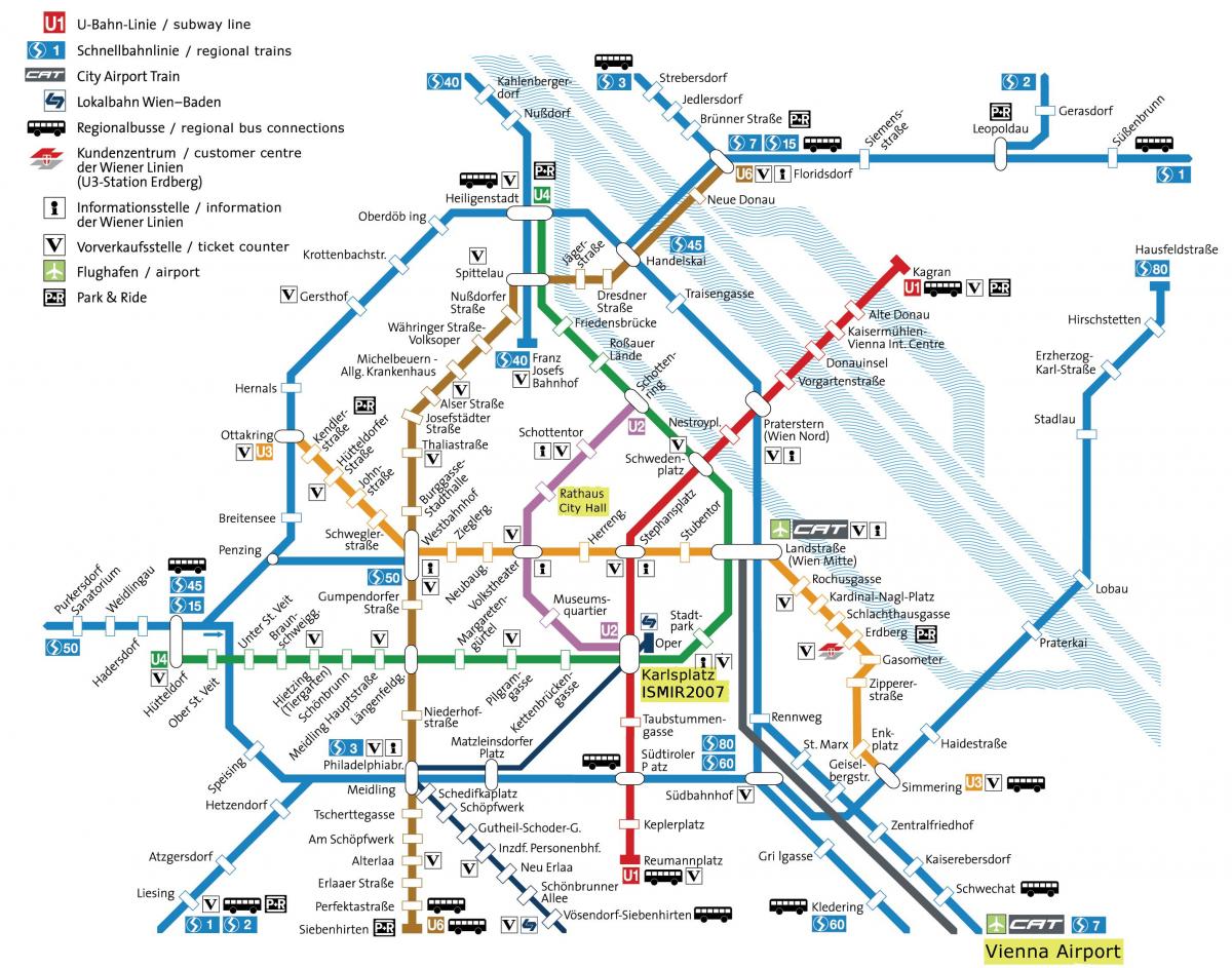 erdberg autobus geltokia Vienako mapa