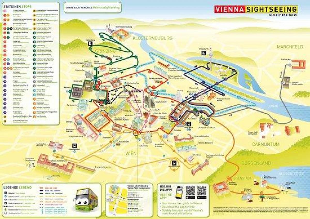 Mapa Vienako turismo autobusa