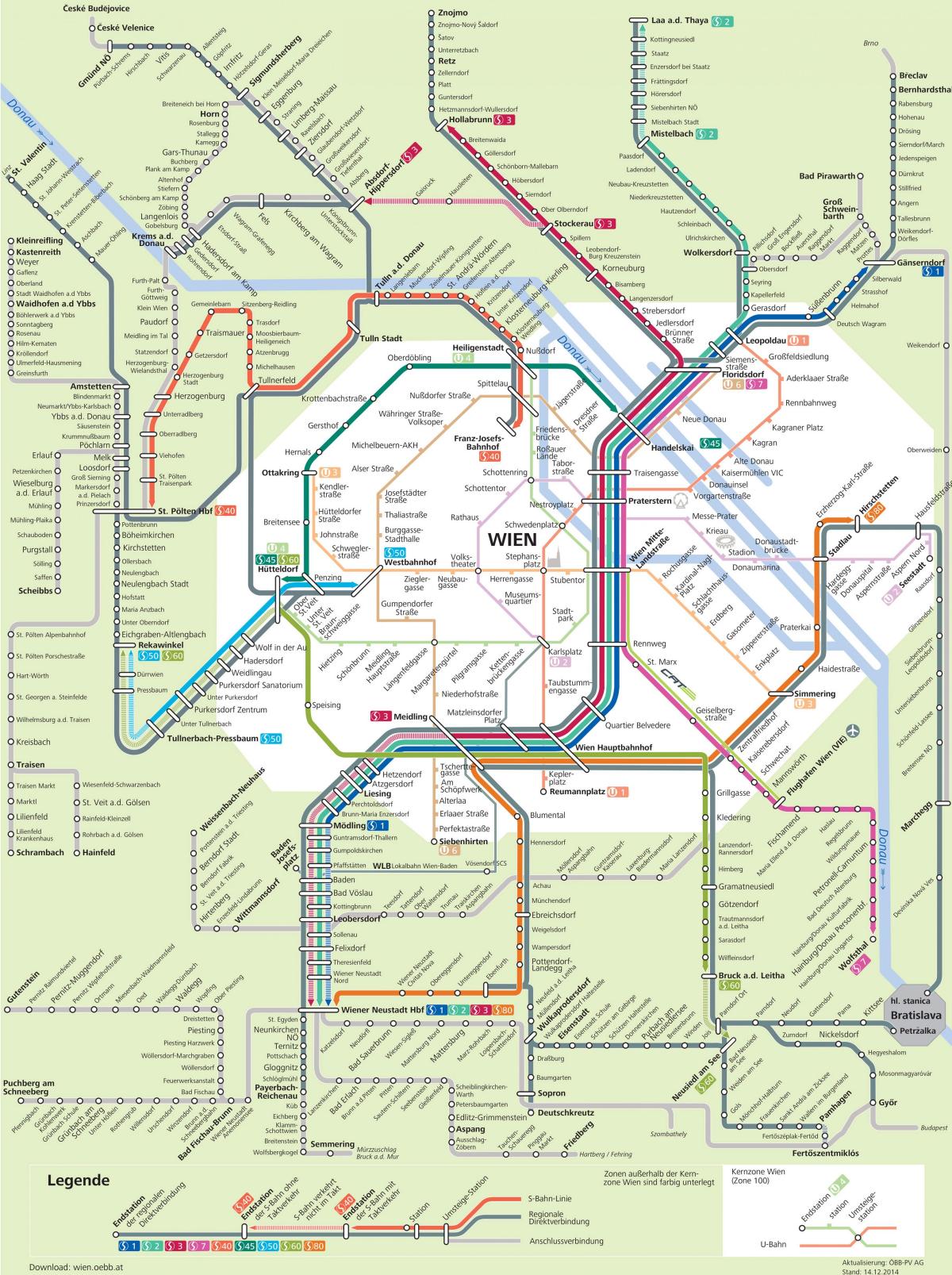 Viena hiriko garraio mapa