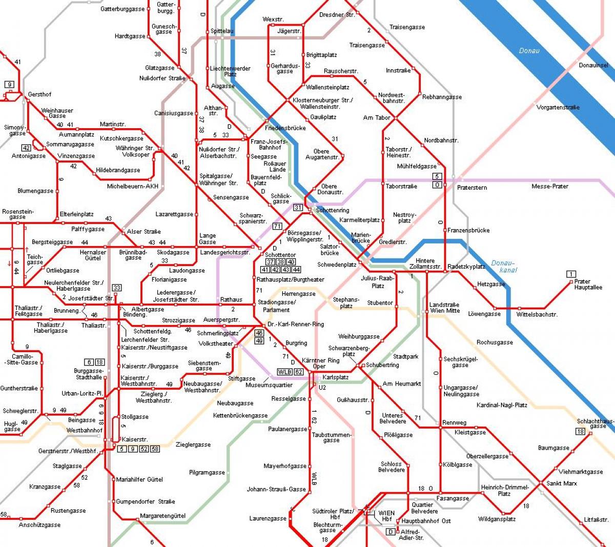 Vienako Austria tranbia mapa