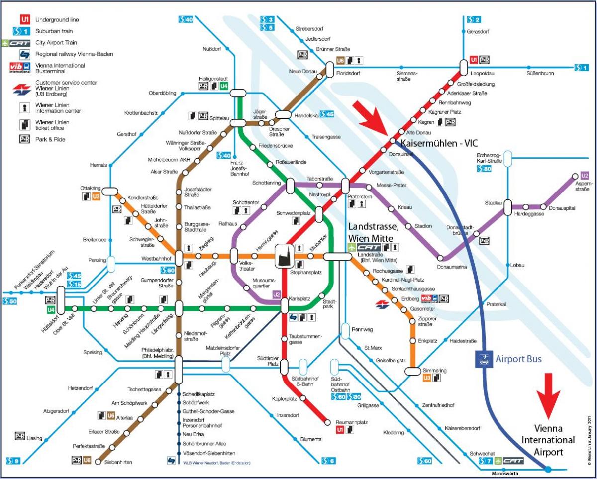Wien autobus mapa