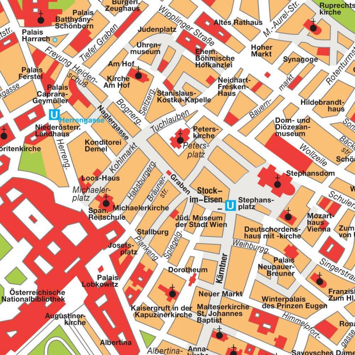 Vienako centrum mapa