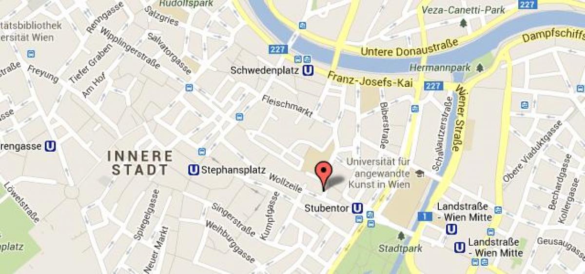 Mapa stephansplatz Vienako mapa