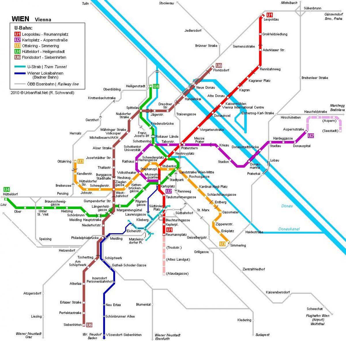 Vienako metro mapa hauptbahnhof
