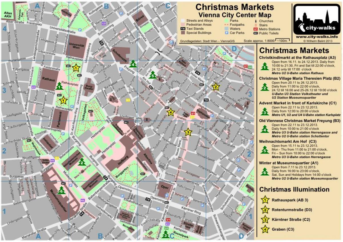 Mapa Vienako gabonetako market