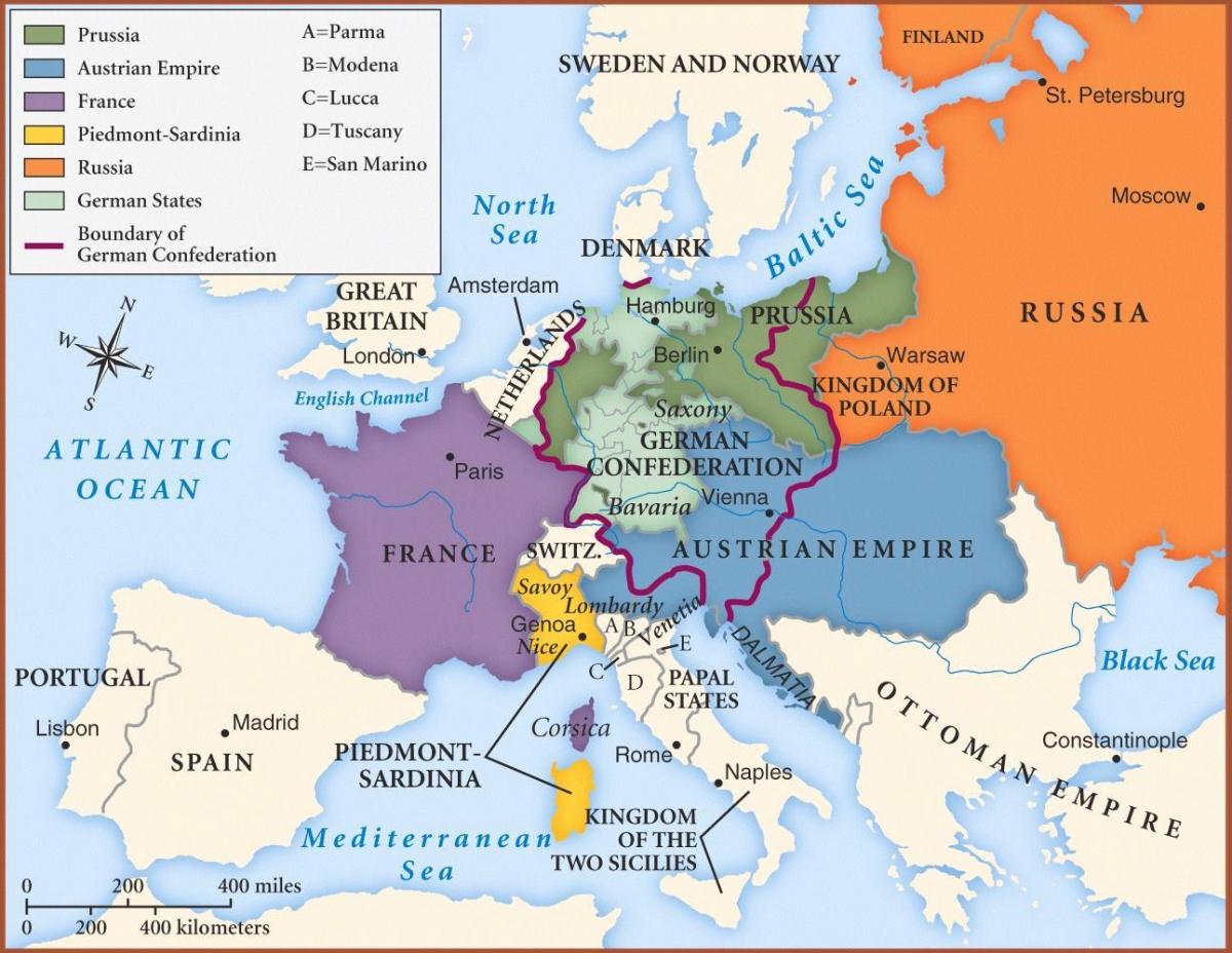 mapa Vienako europan