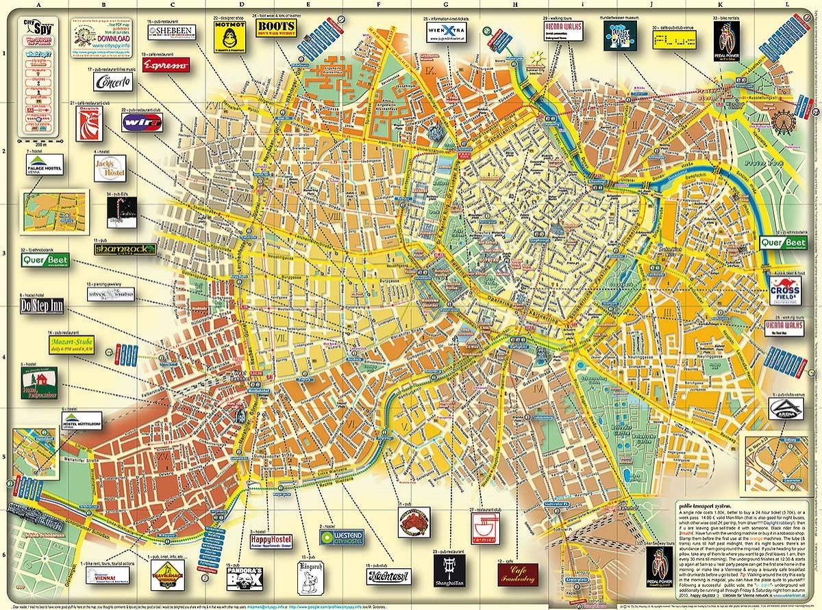 Vienako Austria hiriaren mapa