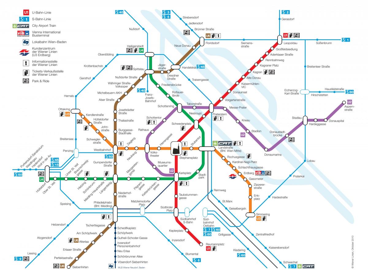 Vienako Austria metroa mapa