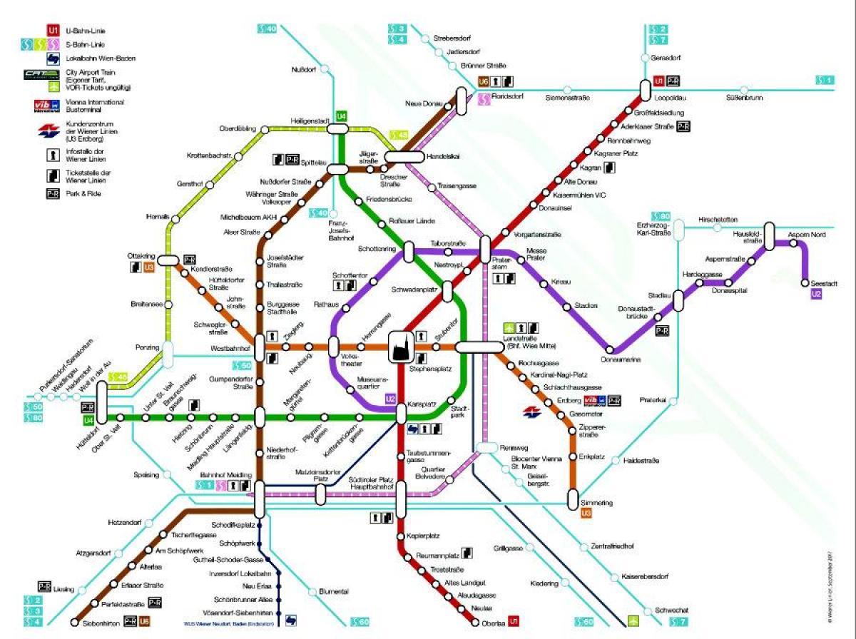Vienako metro geltokia mapa