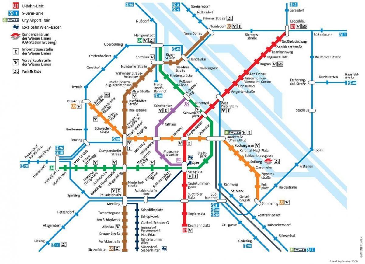 Vienako Austria metro mapa