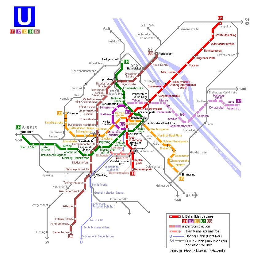 Mapa Vienako tranbia