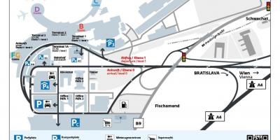 Mapa Vienako aireportua parking